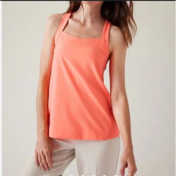 NWT Athleta Arrival Tank Top Sunset Glow Womens S Performance Athletic Workout - Picture 1 of 3
